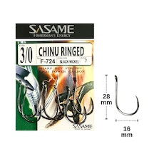Sasame F-724 No:3/0 Chinu Ringed Olta İğnesi 7 Adet