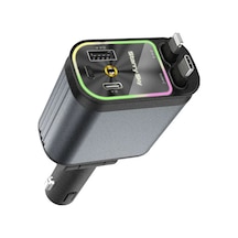 4 Ü 1 Arada Çift Usb Bağlantı Çakmaklık, Type-c Hızlı Şarjlı 66w,geri Çekilebilir Araç Telefon Şarj Cihazı Çok Renkli