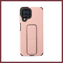 Storeşahin Samsung Galaxy A22 Uyumlu Kılıf Mega Standlı Silikon - Pudra Shn0720