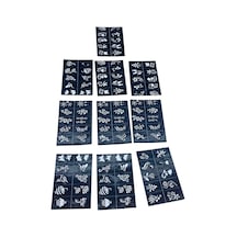 Çiçekli 10x14cm Tüp Kına Desen Çıkartma Şablonu 12 Parça