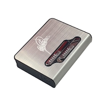Usb Şarjlı Elektronik Çakmak Taşınabilir Sigara Paketi Muhafaza Kutusu Metalik Osmanlı tuğra Çok Renkli