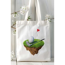 Art Hediye Golf Baskılı Bez Çanta Kişiye Özel Model 6 Çok Renkli