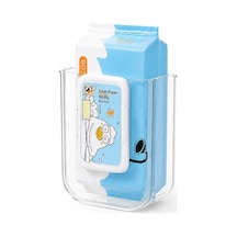 Duvara Yapıştırılabilir Islak Mendil Kutusu, Şeffaf Kırılmaz Plastik Mendillik Peçetelik, Yapışkanlı Duvar Tipi Islak Mendil Tutucu Organizer, Banyo Mutfak, 11,5 X 8,5 X 14 Cm