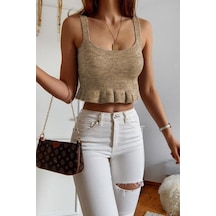 Mad Girls Bej Tiriko Bluz Mg1007 Bej