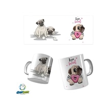 Pug Kupa Bardak Tek Adet K0376 Çok Renkli
