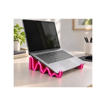 Violet Dalgalı Görünümlü Laptop Standı - Metalik Fuşya