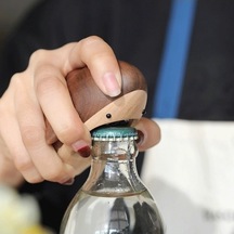 Ankatek Ahşap Köpekbalığı Tasarımlı Kahverengi Şişe Açacağı - Ev Dekoru Kahverengi Kahverengi