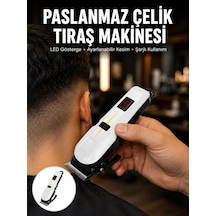 2025 Model Şarjlı Dijital Saç Sakal Tıraş Makinesi Islak Kuru Kullanıma Uygun Yeni Nesil
