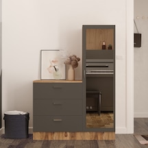 Robin Home Lyana Aynalı Şifonyer Gardırop Çam-Gri