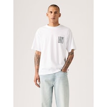 Levi's Erkek Bisiklet Yaka Sırt Baskılı Beyaz T-shirt - A9440-0017 Beyaz