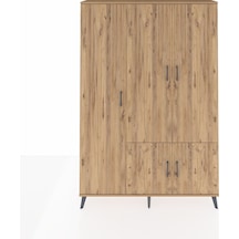 Arges Dolap 7 Raflı 5 Kapaklı Tek Askılı 132x30x195 Çam-çam/a... Çam