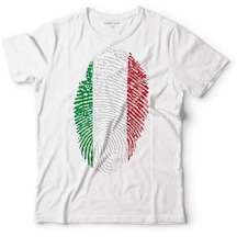 Italıan Flag İtalya Bayrağı Logo Parmak İzi Çocuk Tişört 001