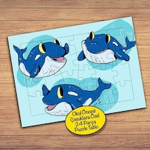 Mutlu Köpek Balığı Çocuklara Özel Puzzle Yapboz Tablo-pz152