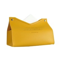 Myinkai Yellow Modern Minimalist Masaüstü Deri Kağıt Mendil Sarı