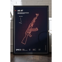 Cs:go Ak-47 Siyah Ahşap Çerçeveli Poster, Dekoratif Oyun Duvar Tablosu