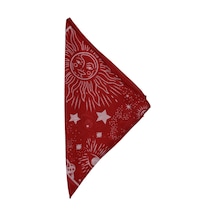 Bandana Atmosfer Desenli Kare Kırmızı