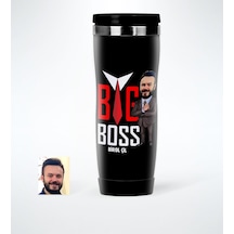 Kişiye Özel Bay Big Boss Karikatürlü Çelik Termos Bardak - 5