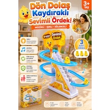 Sevimli Ördek Işıklı Ve Müzikli Kaydıraklı Merdiven İnen Eğlenceli Oyuncak Seti 3+ Yaş