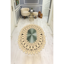 Modern Desenli Lazer Kesim Dijital Baskı Kaymaz Taban Halı H0417 Renkli