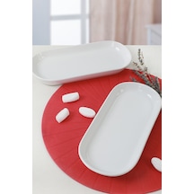 Keramika Beyaz Noyan Kayık Tabak 28 Cm 2 Adet