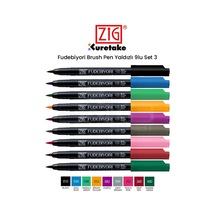 Zig Fudebiyori Brush Pen 9lu Set 3 Çok Renkli