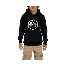 Zepplin Giyim Linkin Park Chester Logo Siyah Çocuk Kapşonlu Sweatshirt Siyah