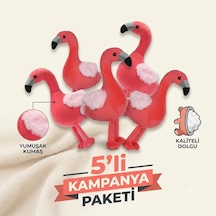 5 Adet Hawaii Flamingo Peluş Oyuncak 25 Cm Yumuşak Uyku Arkadaşı Parti Süsü Kampanya Paketi Set Kırmızı