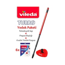 Vileda Turbo Sap + Classic Üçgen Başlık + Yedek Paspas 6'lı