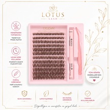 Exclusive Kahverengi Takma Kirpik Seti 240 Adet 8-16 Mm Mix Boy - Profesyonel Kirpik Cımbızı & Sihirli Eyeliner Yapıştırıcı Dahil