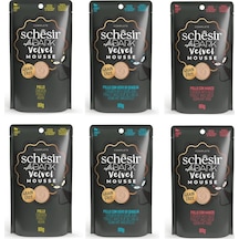 Schesir After Dark 3 Çeşit Karma Pouch Mousse Kedi Yaş Mama 80 Gr. X 6 Adet