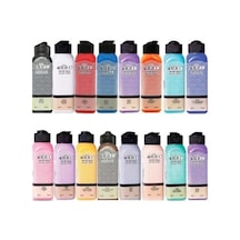 Akrilik Boya 140 Ml 18 Renk Set, Tuval, Kağıt, Metal, Porselen, Seramik Ve Cam Yüzeylere Uygun 0,15 L