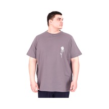 Mode Xl Büyük Beden Erkek T-shirt Bisiklet Yaka Gorgeous U25022 Füme Füme