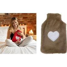 Kalpli Sıcak Su Torbası Peluş Kahverengi 750 ML