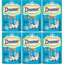 Dreamies Somonlu Kedi Ödül Bisküvisi 6 x 60 G