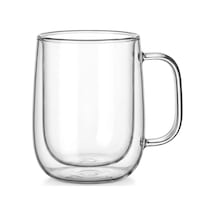 Borosilikat Cam Bardak, 250 Ml Geniş Kapasite, Isıya Dayanıklı Yapı, Çift Cidarlı Yalıtım, Makinede Yıkanabilir, Ev Ofis Restoran İçin Kullanıma Uygun Kulplu Kahve Espresso Sunum Bardağı çok renkli