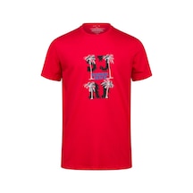 2as Alex Baskılı Erkek Sıfır Yaka T-shirt 047 Kırmızı
