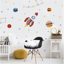 Artikel Gezegenler ve Yıldızlar Uzay Temalı Çocuk Odası Duvar Sticker 50 x 70 Cm