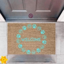 Kapı Önü Paspası Dekoratif Dijital Baskı Welcome P-2468 Renkli