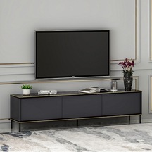 Tv Sehpası Kozan Antrasit Mermer Desen 180 Cm