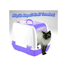 Cazibiz Küçük Kapalı Kedi Tuvaleti-mor-983222