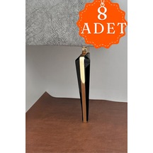 Wings Gold Siyah Mobilya Koltuk Ayağı Chester Komidin Tv Ünitesi Vestiyer Ayağı 21 Cm 8 Adet