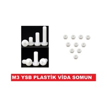 M3 PLASTİK-POLYAMİD  VİDA VE SOMUN SET M3x8mm 24 PARÇA