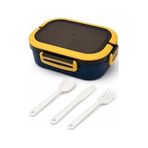 1200 Ml 2 Katlı 6 Bölmeli Bpa'sız Pp Plastik Sefer Tası Ve Beslenme Çantası - Hava Kilitli Bento Lunch Box, Çatal Ve Kaşık Dahil Mavi Çok Renkli