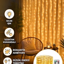 Uzaktan Kumandalı Günışığı Peri Led Perde 3x3 Metre 8 Fonksiyonlu Dekoratif Aydınlatma