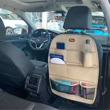 Citroen Jumper Araç İçi Deri Koltuk Arkası Organizer Düzenleyici Koruyucu Bej