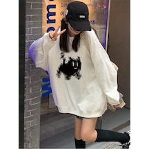 Karikatür Desenli Damla Sweat-trzksw3120 Beyaz Karikatür Desenli Damla Sweat-trzksw3120 Beyaz