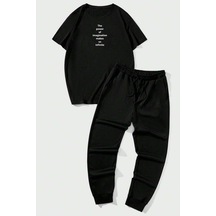 Uyguntarz Unisex The Power 2'li Eşofman Takımı Siyah