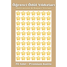 70 Adet Yıldız Şeklinde Öğrenci Ödül Etiketi Motivasyon Ve Başarı Sticker Seti Çok Renkli