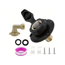 Xuweiwei Black 1 Set Rv Tatlı Su Girişi Çek Valfli Pirinç Bağlantı 3/4 Nh Dişi 1/2 Npt Erkek Flanj Karavan Tekne