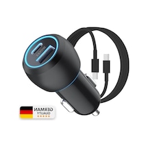 38w Araç Şarj Aleti - Type-c Ve Usb Girişli Kablolu Set